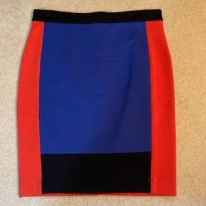 CELINE Blue, Orange & Black Color Block Skirt – S